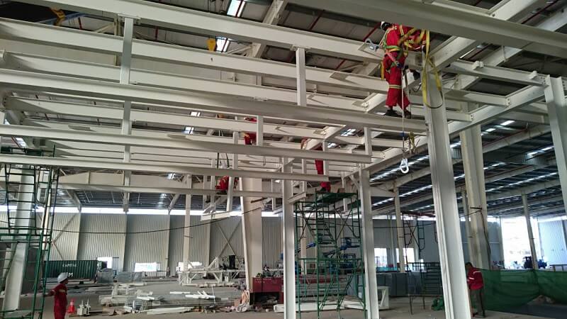 Lắp đặt sàn thao tác dây chuyền cà phê